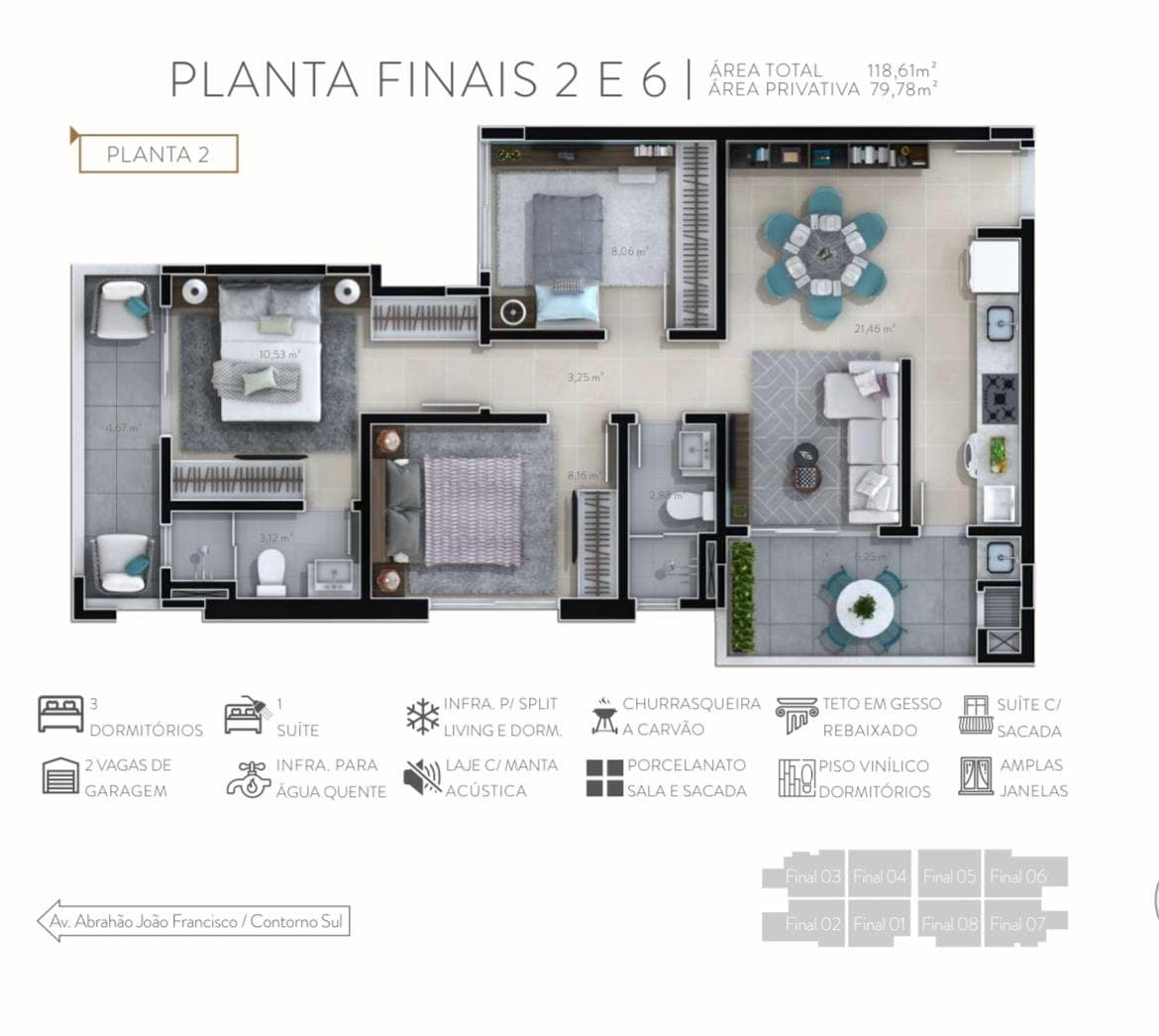Imóvel de 2 quartos com 1 suíte e 80 m² em Centro, Itajaí