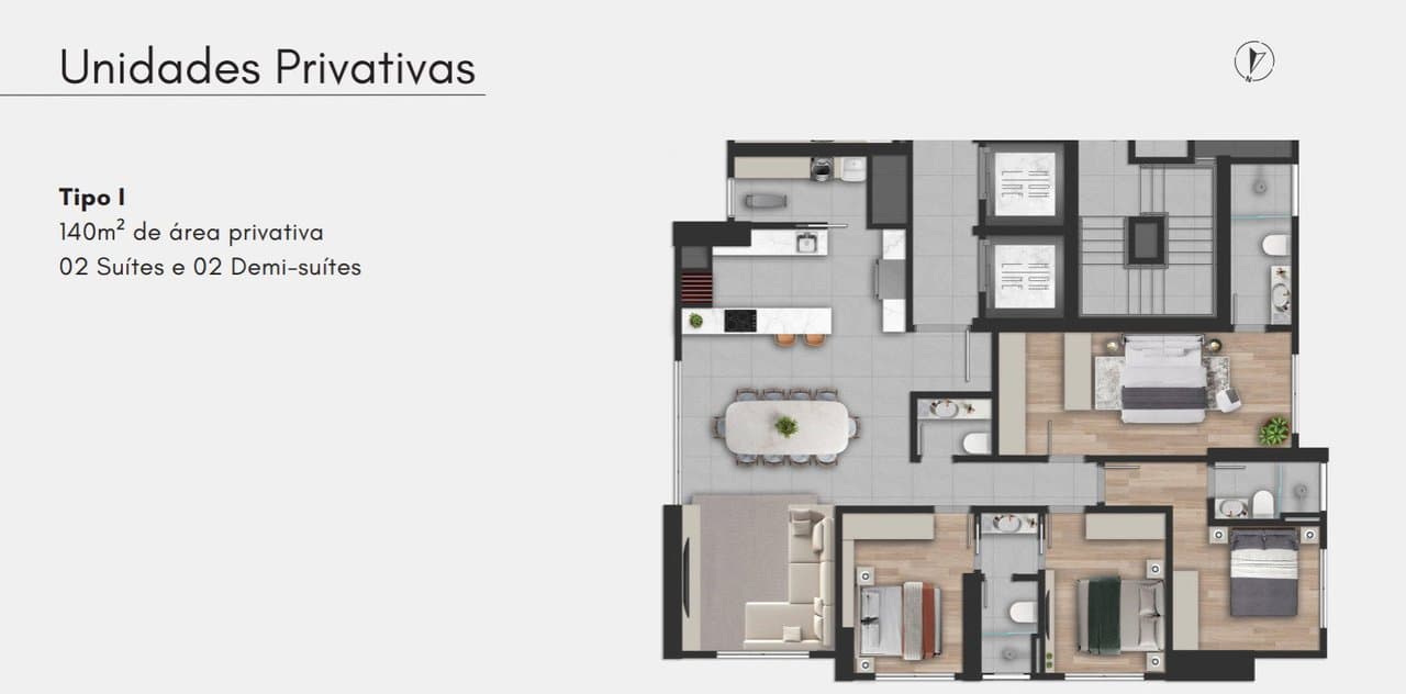 Apartamento de 4 quartos com 4 suítes e 140 m² em Bal. Camboriú