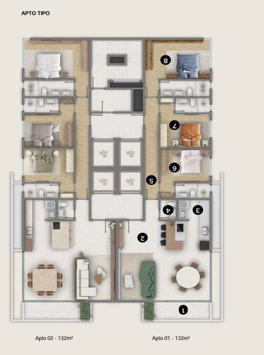 Apartamento de 3 quartos com 3 suítes e 132 m² em Bal. Camboriú