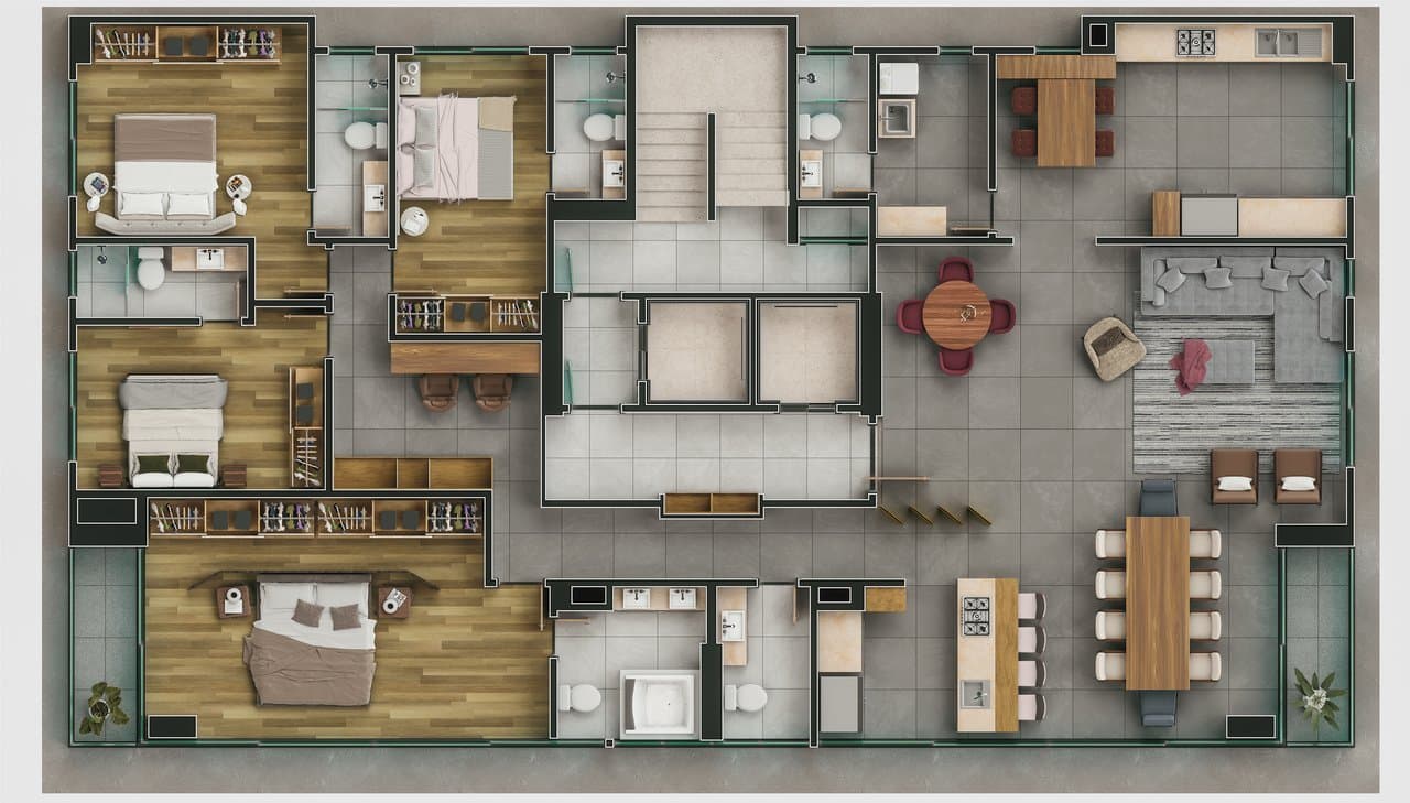 Apartamento de 4 quartos com 4 suítes e 249 m² em Bal. Camboriú
