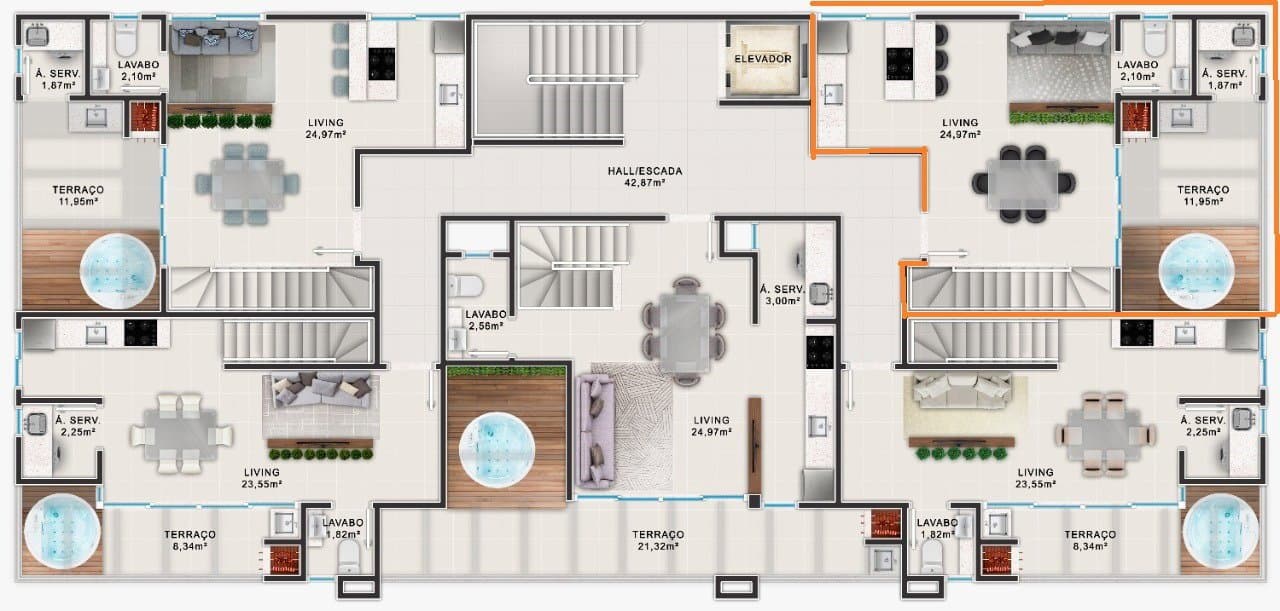 Cobertura de 3 quartos com 3 suítes e 98 m² em Bombinhas